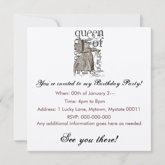 Alice in Wonderland Queen of Heart Grunge (Single) Kaart (Voorkant)