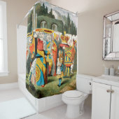 Alice in Wonderland Queen of Hearts Douchegordijn (In situ)