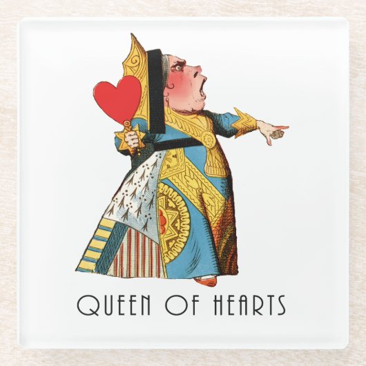 Alice in Wonderland Queen of Hearts Glazen Onderzetter (Voorkant)