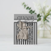 Alice in Wonderland Queen of Hearts Grunge Briefkaart (Staand voorkant)