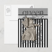 Alice in Wonderland Queen of Hearts Grunge Briefkaart (Voorkant / Achterkant)
