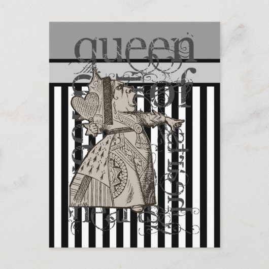 Alice in Wonderland Queen of Hearts Grunge Briefkaart (Voorkant)