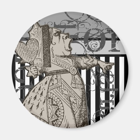 Alice In Wonderland Queen of Hearts Grunge Magneet (Voorkant)