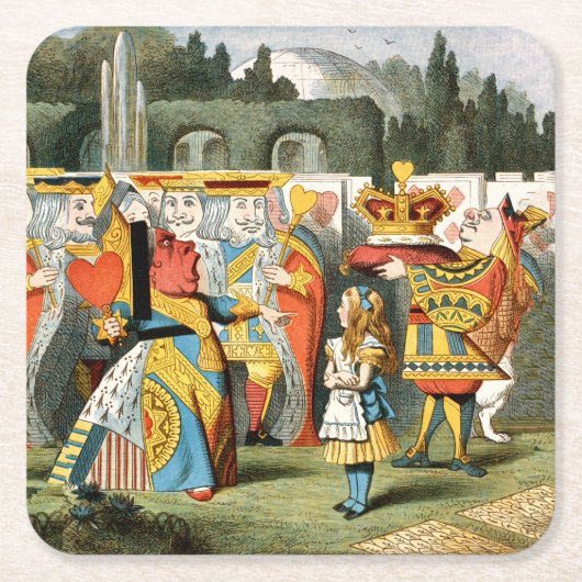 Alice in Wonderland Queen of Hearts Kartonnen Onderzetters (Voorkant)