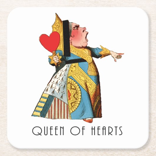 Alice in Wonderland Queen of Hearts Kartonnen Onderzetters (Voorkant)