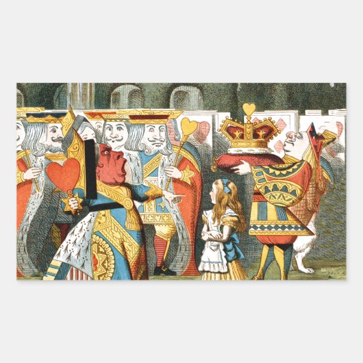 Alice in Wonderland Queen of Hearts Rechthoekige Sticker (Voorkant)