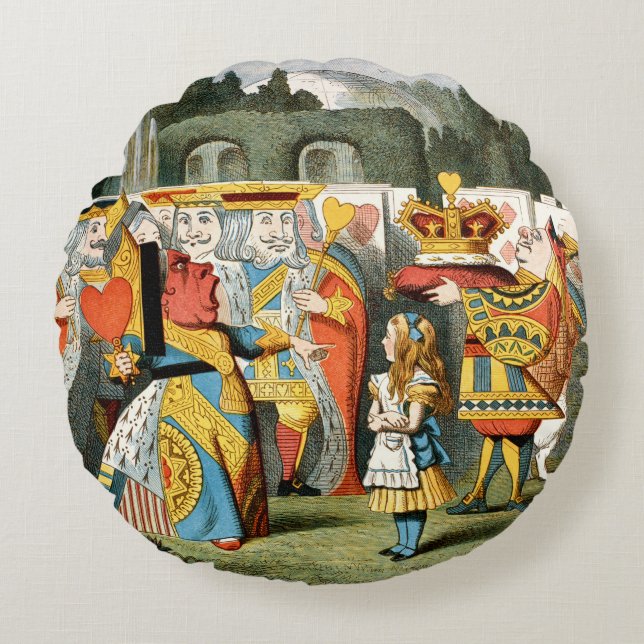 Alice in Wonderland Queen of Hearts Rond Kussen (Voorkant)