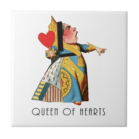 Alice in Wonderland Queen of Hearts Tegeltje (Voorkant)