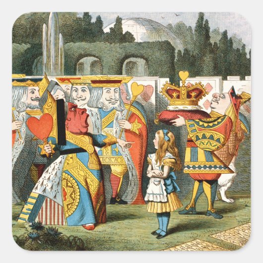 Alice in Wonderland Queen of Hearts Vierkante Sticker (Voorkant)