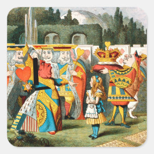 Alice in Wonderland Queen of Hearts Vierkante Sticker