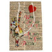 Alice in Wonderland Quote Custom Gift Bag Medium Cadeauzakje (Voorkant)