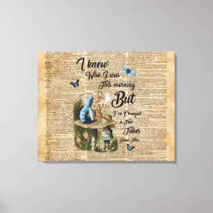 Alice in Wonderland Quote dictionary Art Canvas Afdruk