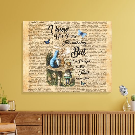 Alice in Wonderland Quote dictionary Art Canvas Afdruk (Insitu (Woonkamer))