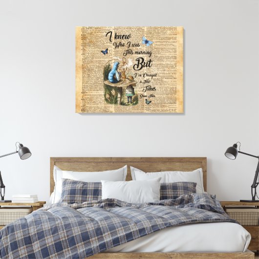 Alice in Wonderland Quote  dictionary Art Canvas Afdruk (Insitu (Slaapkamer))