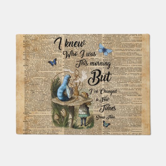 Alice in Wonderland Quote dictionary Art Deurmat (Voorkant)