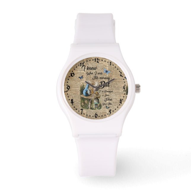 Alice in Wonderland Quote  dictionary Art Horloge (Voorkant)