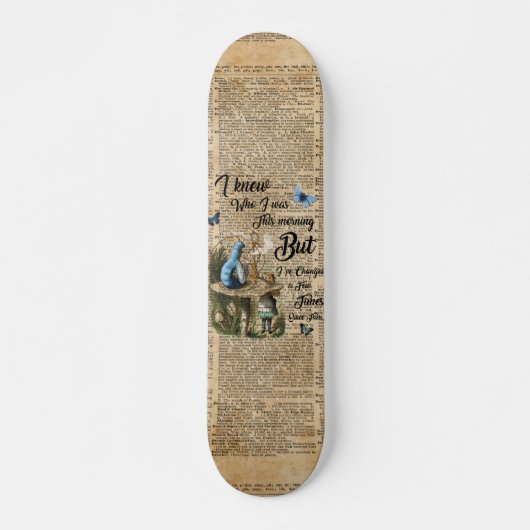 Alice in Wonderland Quote dictionary Art Persoonlijk Skateboard (Voorkant)