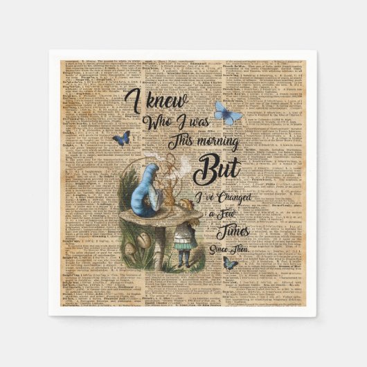 Alice in Wonderland Quote  dictionary Art Servetten (Voorkant)
