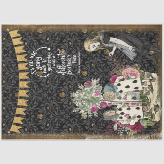  Alice in Wonderland Quote en Kaarten Tissuepapier (Voorkant)