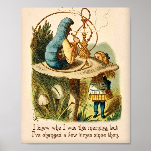 Alice in Wonderland Quote - ik weet wie ik was - C Poster (Voorkant)