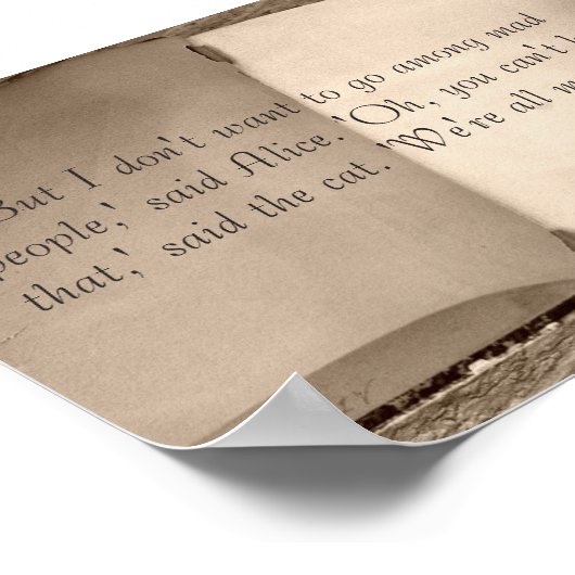 Alice in Wonderland Quote Lewis Carroll Poster (Hoek)