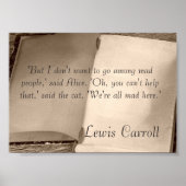 Alice in Wonderland Quote Lewis Carroll Poster (Voorkant)