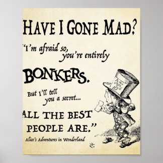 Alice in Wonderland Quote Poster
