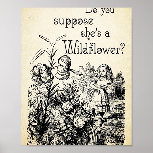 Alice in Wonderland Quote - Shes a Wildflower - 03 Poster (Voorkant)