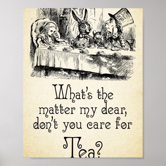 Alice in Wonderland Quote - Tea - Mad Hatter Quote Poster (Voorkant)