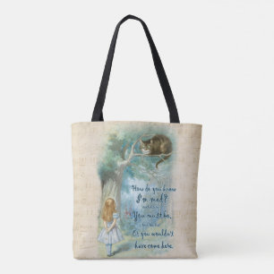 Alice in Wonderland Quote Tote Bag