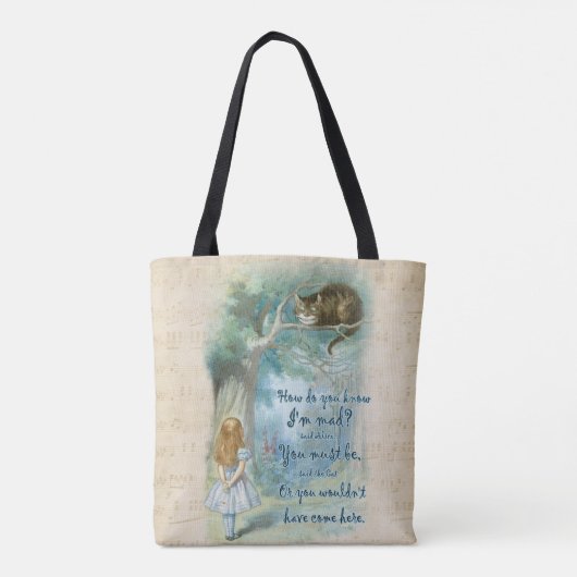 Alice in Wonderland Quote Tote Bag (Achterkant)