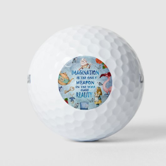 Alice in Wonderland Quote - Verbeelding Golfballen (Voorkant)