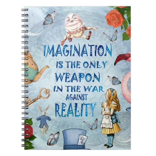 Alice in Wonderland Quote - Verbeelding Notitieboek (Voorkant)