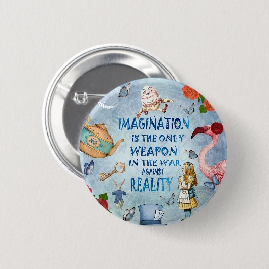 Alice in Wonderland Quote - Verbeelding Ronde Button 5,7 Cm (Voorkant /achterkant)