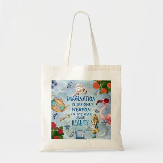 Alice in Wonderland Quote - Verbeelding Tote Bag (Voorkant)