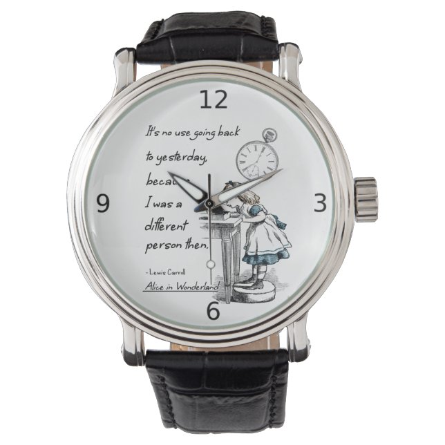 Alice in Wonderland Quotes Horloge (Voorkant)