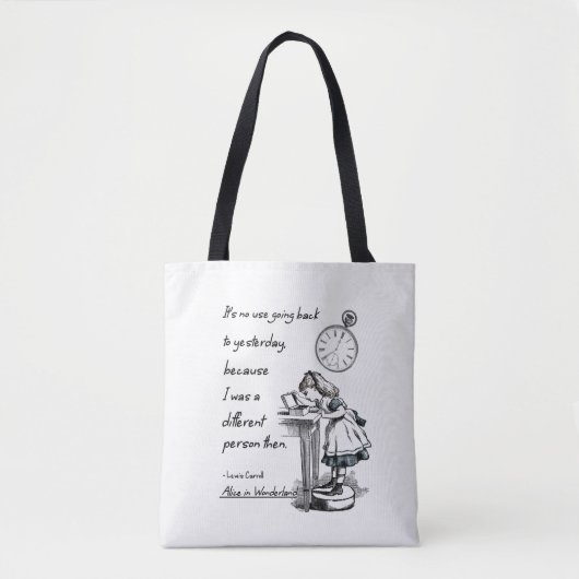 Alice in Wonderland Quotes Tote Bag (Voorkant)