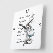 Alice in Wonderland Quotes Watch Vierkante Klok (Hoek)