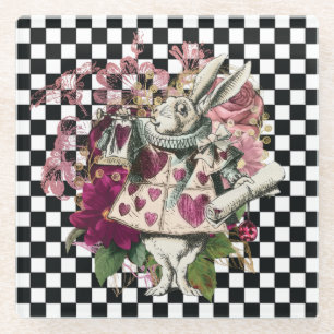 Alice in Wonderland Rabbit Glazen Onderzetter