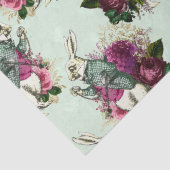 Alice in Wonderland Rabbit Green Decoupage Tissuepapier (Detail)
