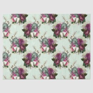 Alice in Wonderland Rabbit Green Decoupage Tissuepapier