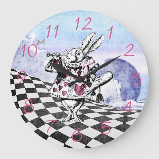 Alice in Wonderland Rabbit Herald Grote Klok (Voorkant)