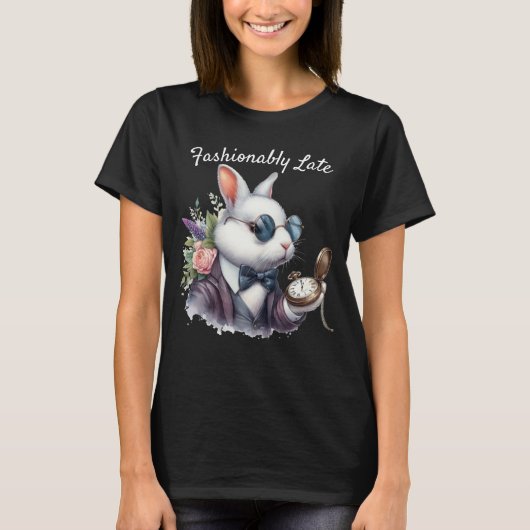 Alice in Wonderland Rabbit in Sunglasses T-shirt (Voorkant)