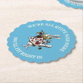 Alice in Wonderland Rabbit met Mad Quote Kartonnen Onderzetters (Gekanteld)