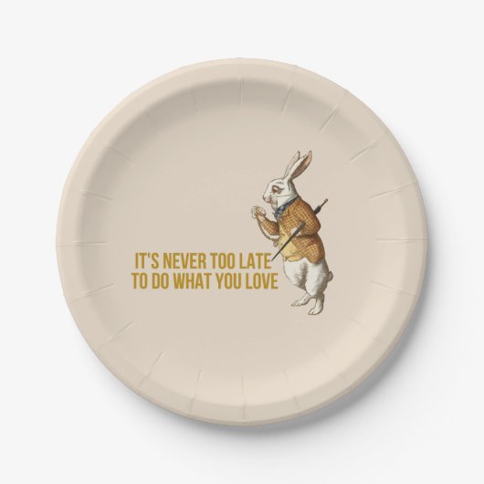 Alice in Wonderland Rabbit Motivation Papieren Bordje (Voorkant)