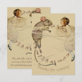 Alice in Wonderland Rabbit Mouse Bedankkaart