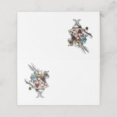 Alice in Wonderland Rabbit Plaatskaartje (Buitenkant ongevouwen)