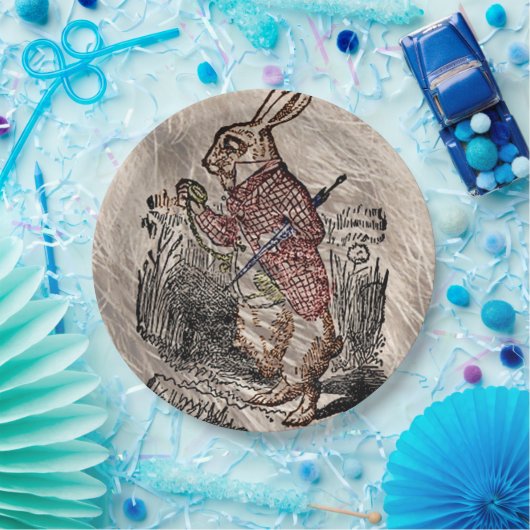 Alice #in Wonderland Rabbit Sketch Art Papieren Bordje (Feest)