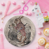 Alice #in Wonderland Rabbit Sketch Art Papieren Bordje (Feest)