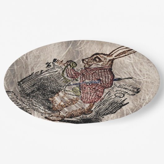 Alice #in Wonderland Rabbit Sketch Art Papieren Bordje (Gekanteld)